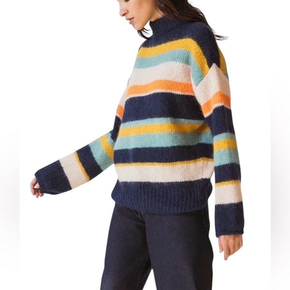 NWT SKFK Alpaca Wool Blend Striped Multicolor Aitza Sweater EU 34 | US 2 - Picture 2 of 15